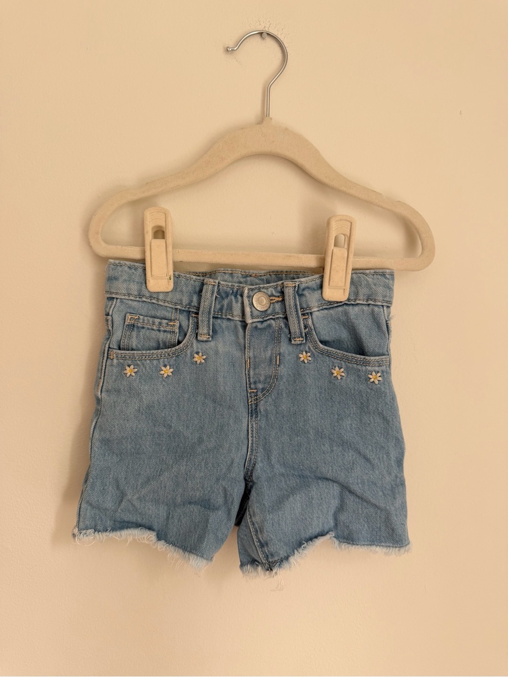 Old Navy Denim Shorts with Daisy Embroidery (Size 4T)
